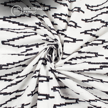 Monochrome Handblock Pure Cotton Fabric