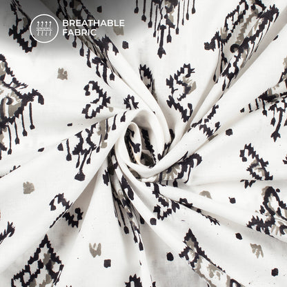 Monochrome Handblock Pure Cotton Fabric
