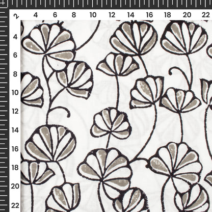 Monochrome Handblock Pure Cotton Fabric
