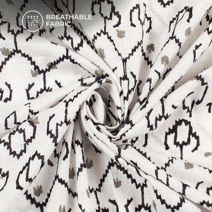Monochrome Handblock Pure Cotton Fabric