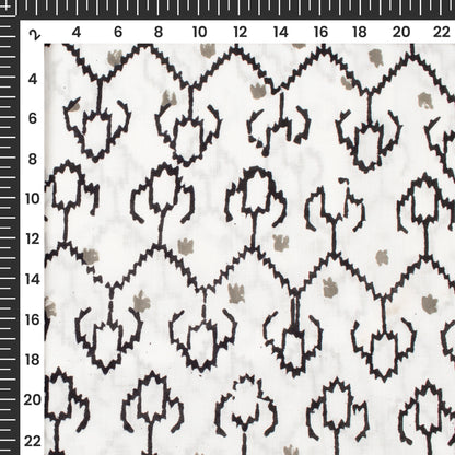 Monochrome Handblock Pure Cotton Fabric