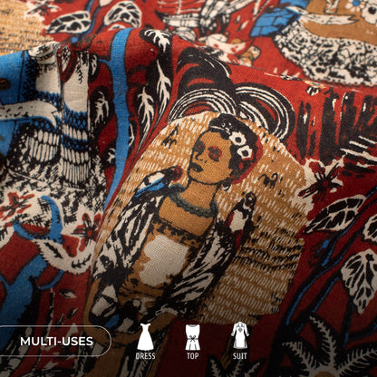 Kalamkari Print Handblock Pure Cotton Fabric