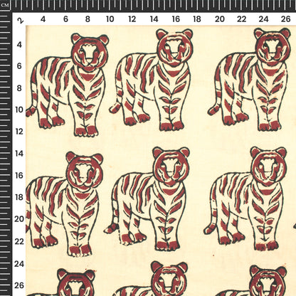 Tiger Pattern Bagru Handblock Pure Cotton Fabric
