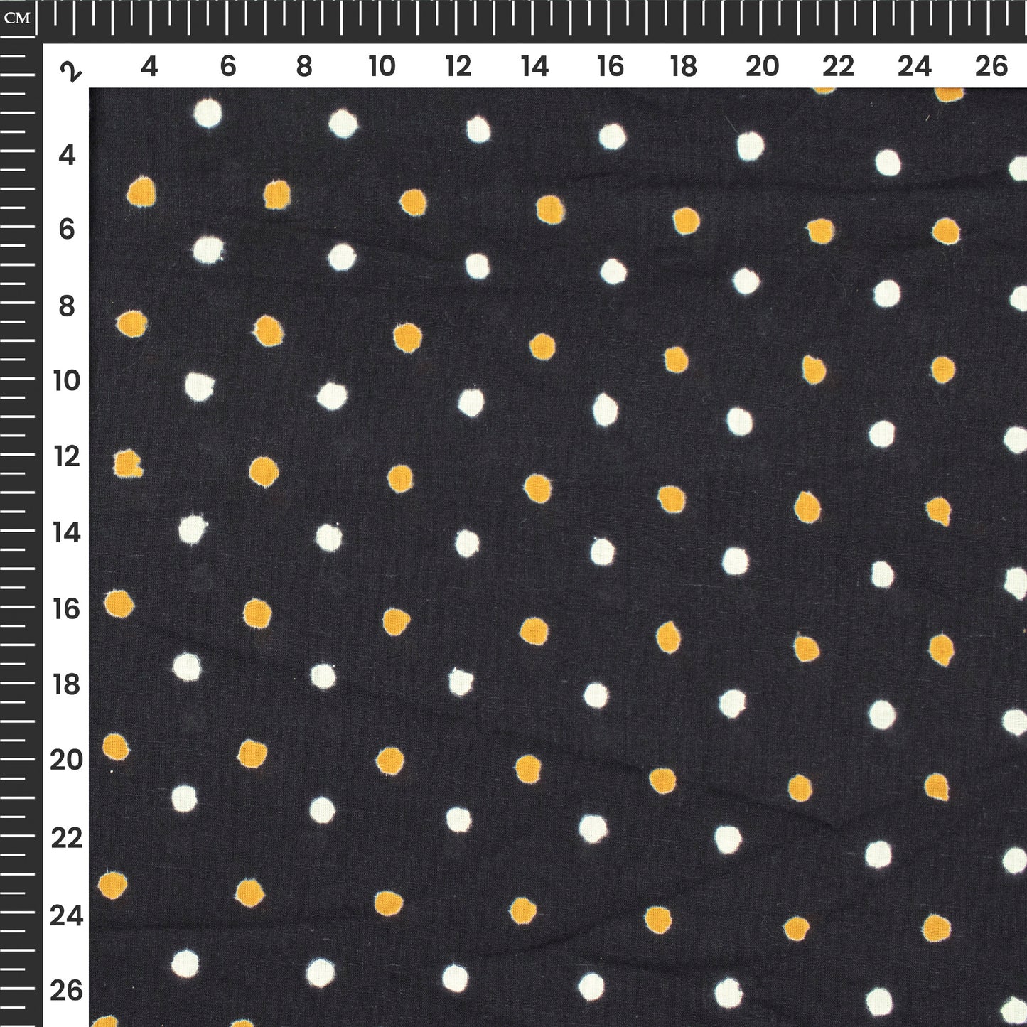 Polka Dots Monochrome Handblock Pure Cotton Fabric