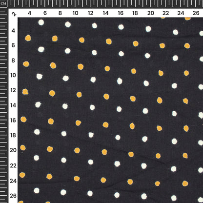Polka Dots Monochrome Handblock Pure Cotton Fabric