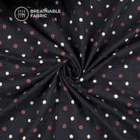 Polka Dots Monochrome Handblock Pure Cotton Fabric