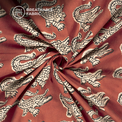 Animal Bagru Handblock Pure Cotton Fabric
