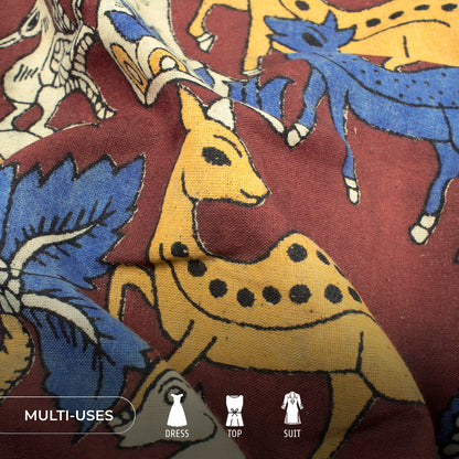 Kalamkari Bagru Print Handblock Pure Cotton Fabric