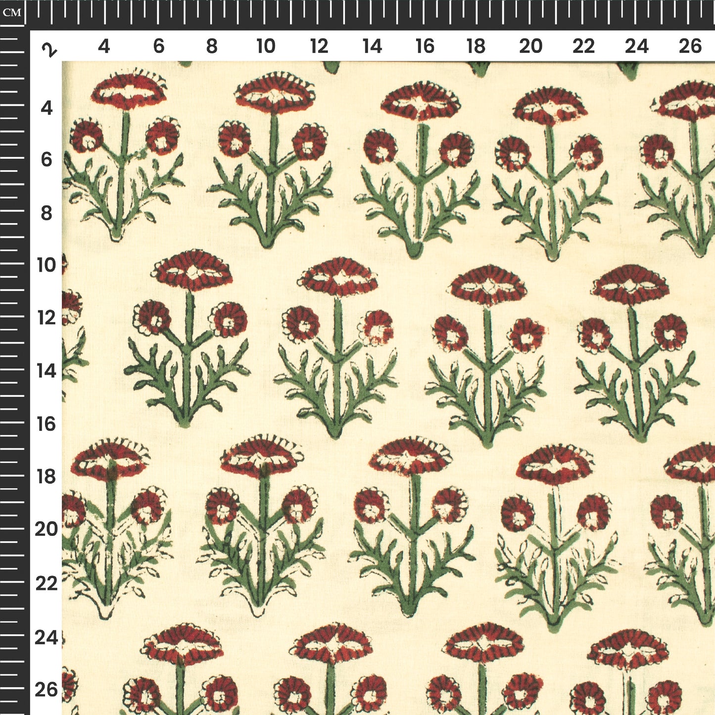 Floral Bagru Handblock Pure Cotton Fabric