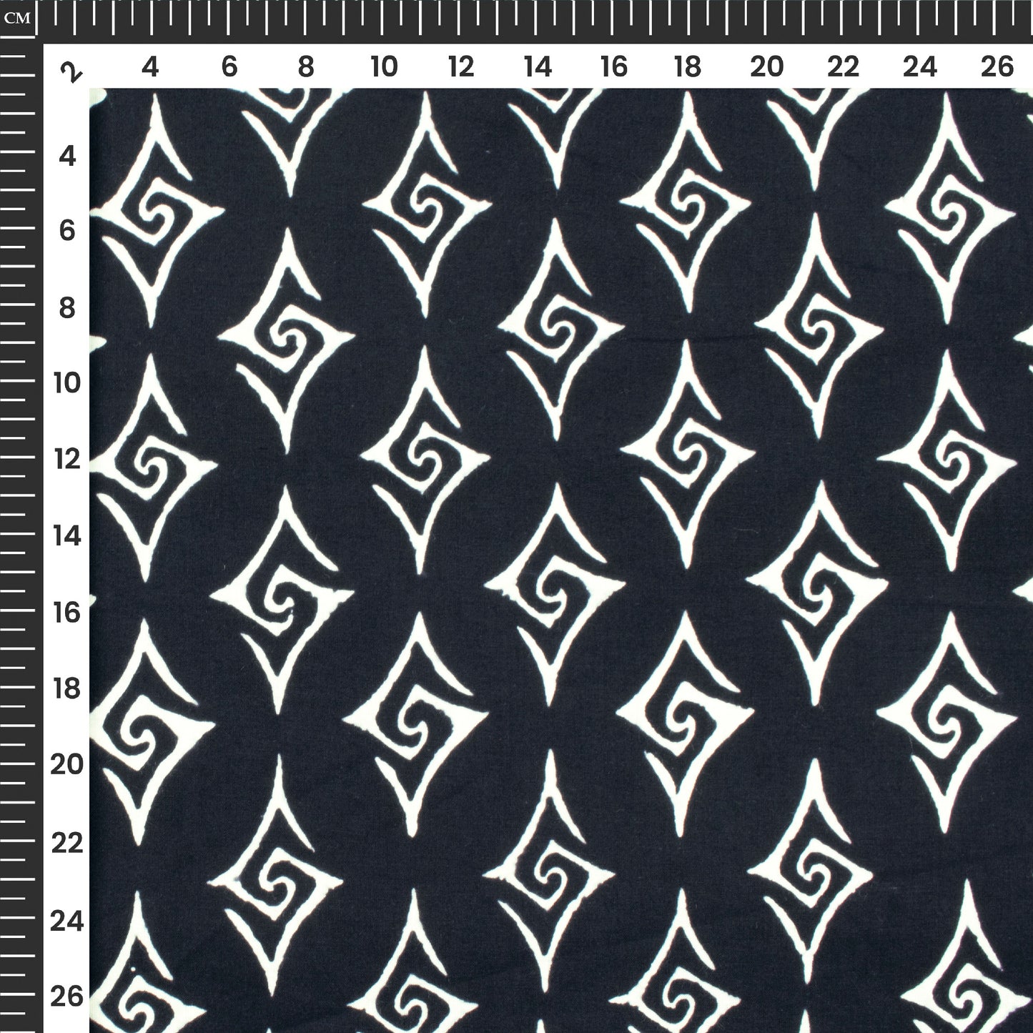 Geometric Monochrome Handblock Pure Cotton Fabric