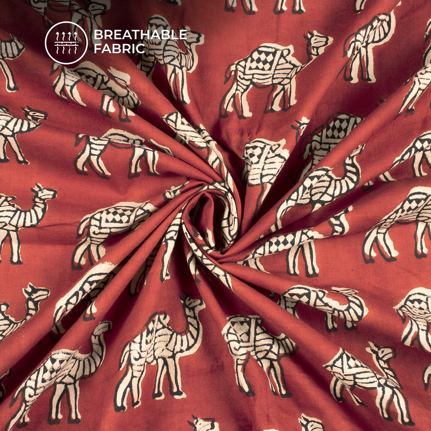 Animal Bagru Handblock Pure Cotton Fabric