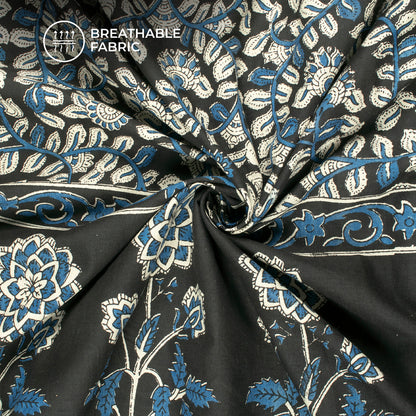 Floral Daman Bagru Print Handblock Pure Cotton Fabric