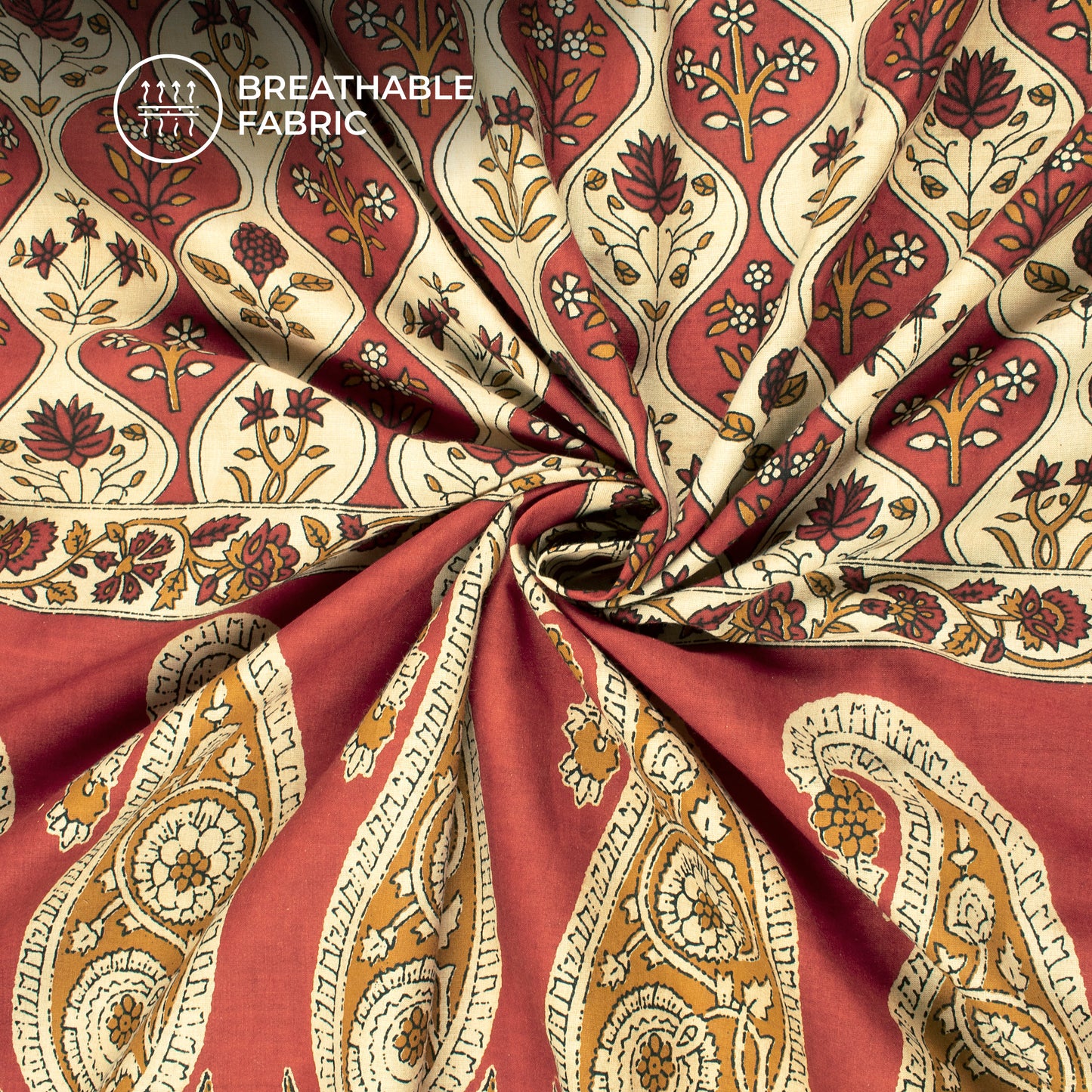 Paisley Daman Bagru Print Handblock Pure Cotton Fabric