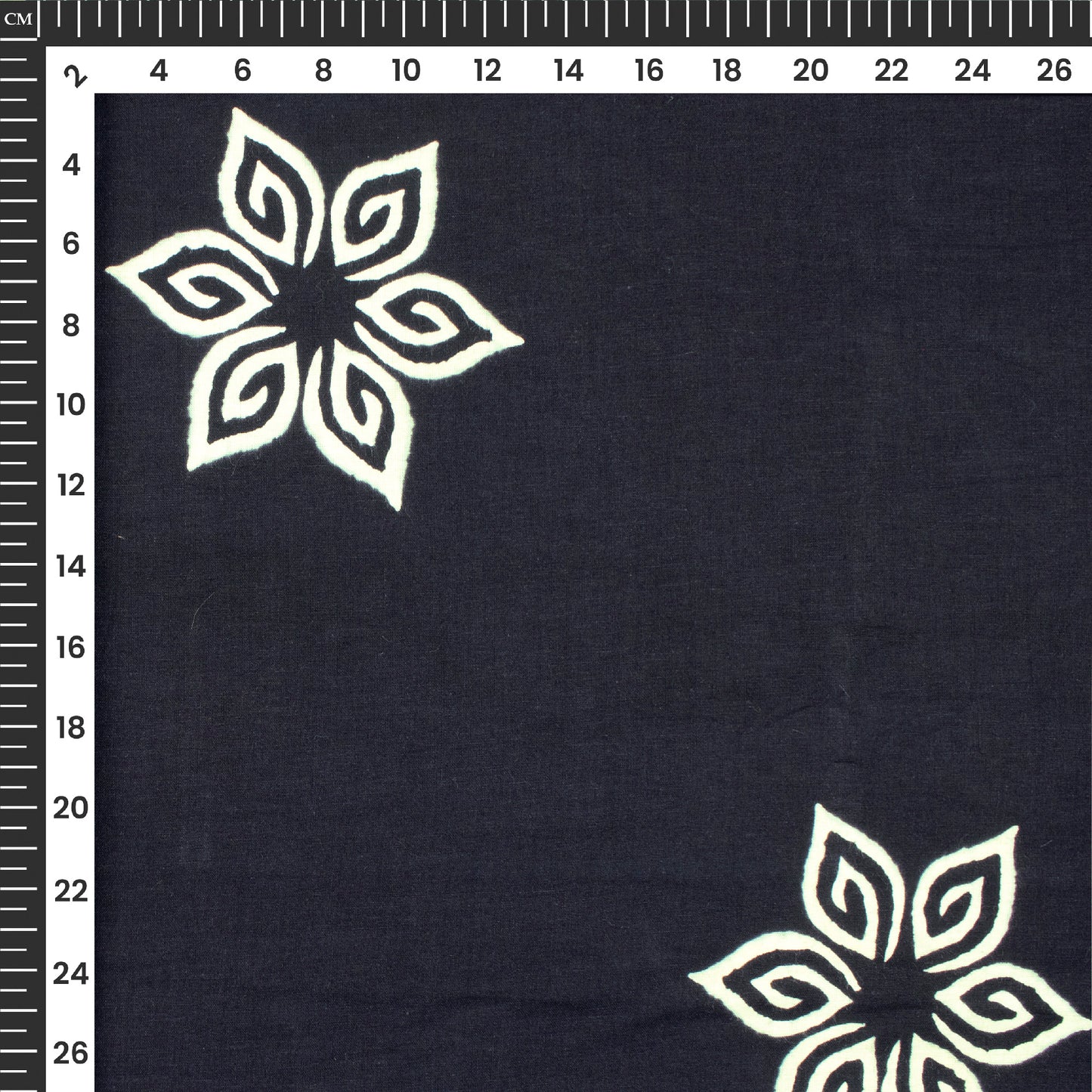 Floral Monochrome Handblock Pure Cotton Fabric