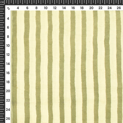 Stripes Daman Bagru Handblock Pure Cotton Fabric