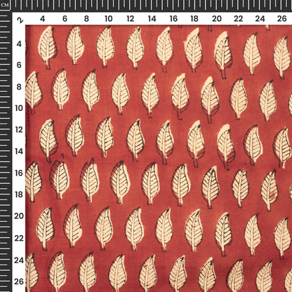 Leaf Bagru Handblock Pure Cotton Fabric