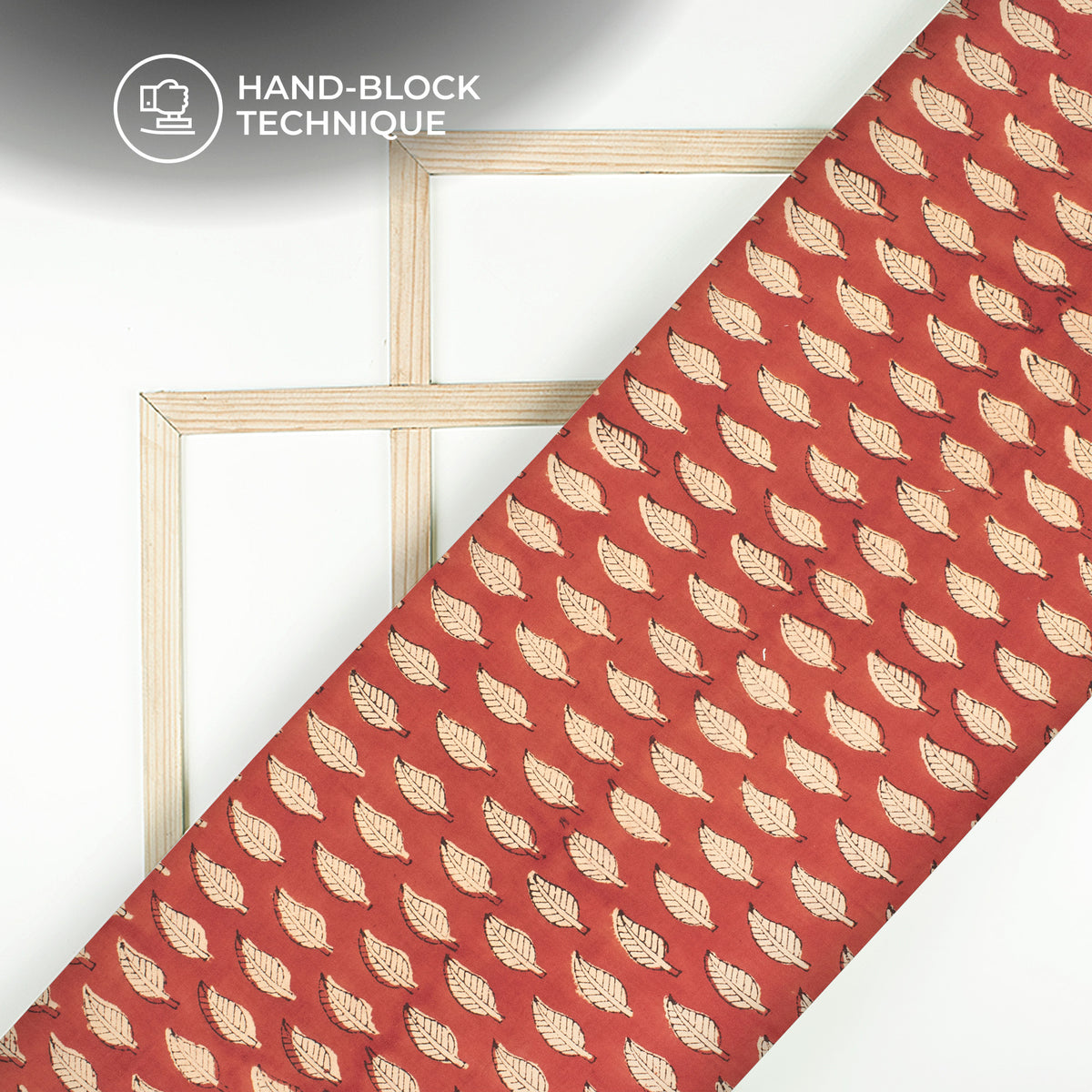 Leaf Bagru Handblock Pure Cotton Fabric