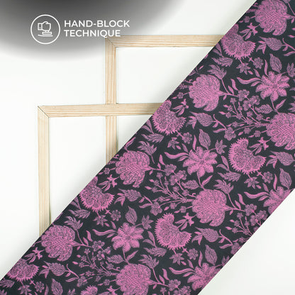 Floral Bagru Handblock Pure Cotton Fabric