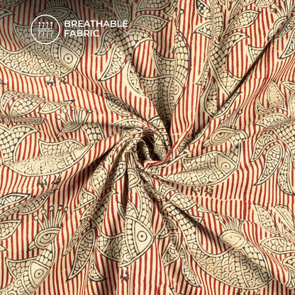 Peacock Bagru Handblock Pure Cotton Fabric