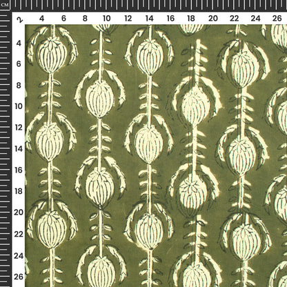 Floral Bagru Handblock Pure Cotton Fabric