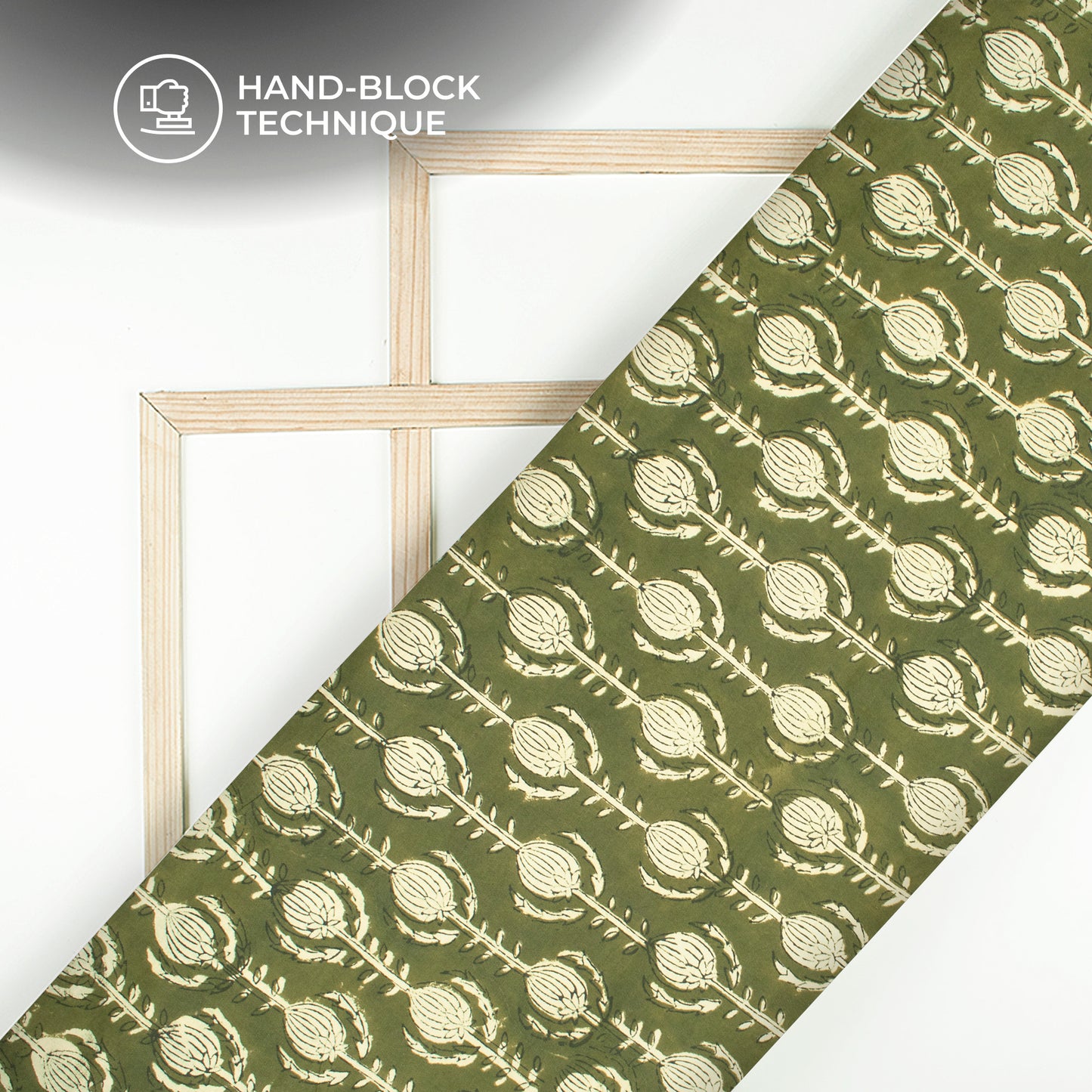 Floral Bagru Handblock Pure Cotton Fabric
