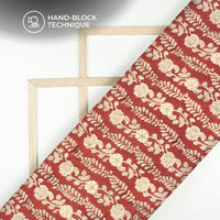 Floral Bagru Handblock Pure Cotton Fabric