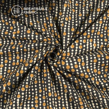 Polka Dots Bagru Handblock Pure Cotton Fabric