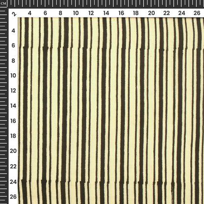 Stripes Bagru Handblock Pure Cotton Fabric