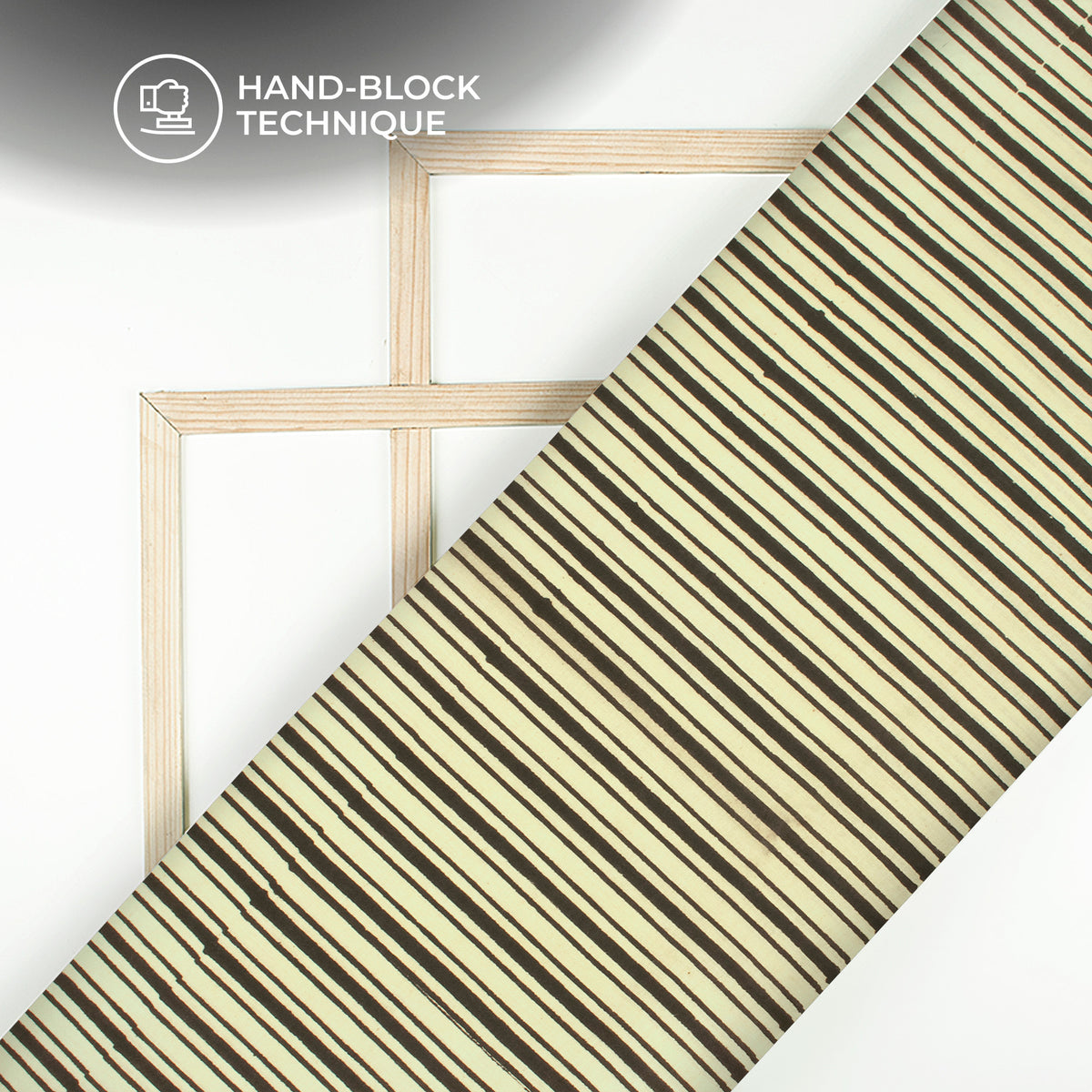 Stripes Bagru Handblock Pure Cotton Fabric