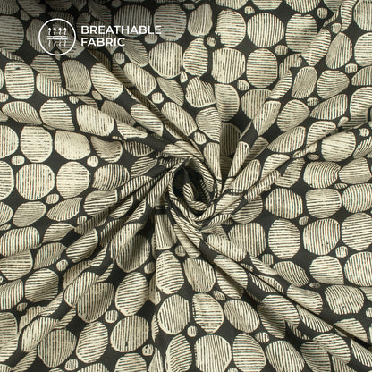 Polka Dots Bagru Handblock Pure Cotton Fabric