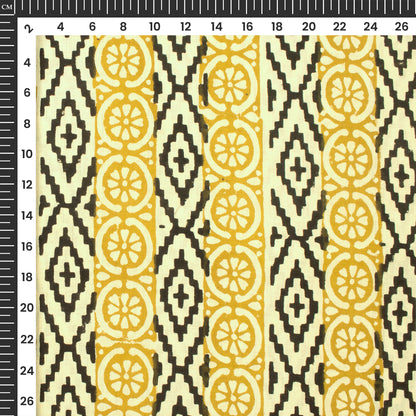 Geometrical Bagru Handblock Pure Cotton Fabric