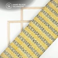 Geometrical Bagru Handblock Pure Cotton Fabric