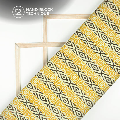 Geometrical Bagru Handblock Pure Cotton Fabric