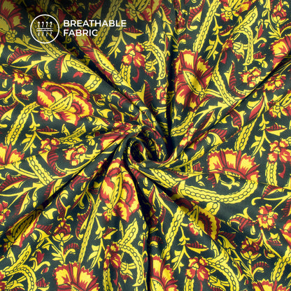 Floral Bagru Handblock Pure Cotton Fabric