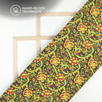 Floral Bagru Handblock Pure Cotton Fabric