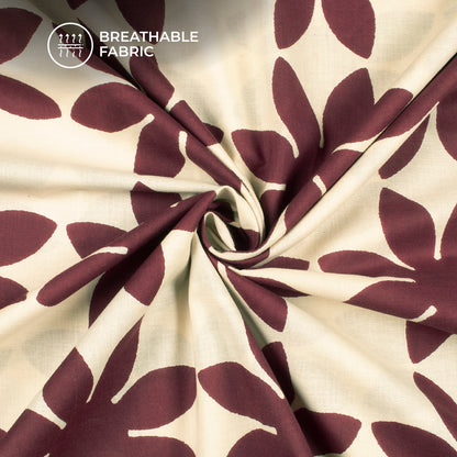 Floral Bagru Handblock Pure Cotton Fabric