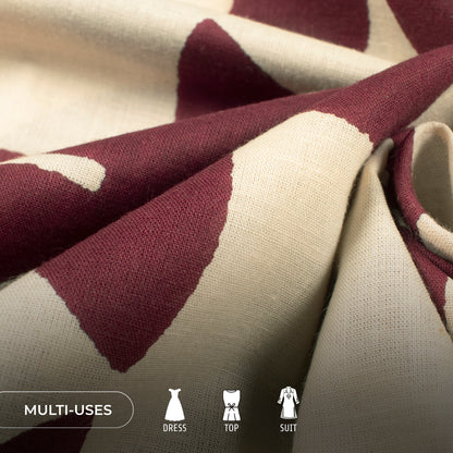 Floral Bagru Handblock Pure Cotton Fabric