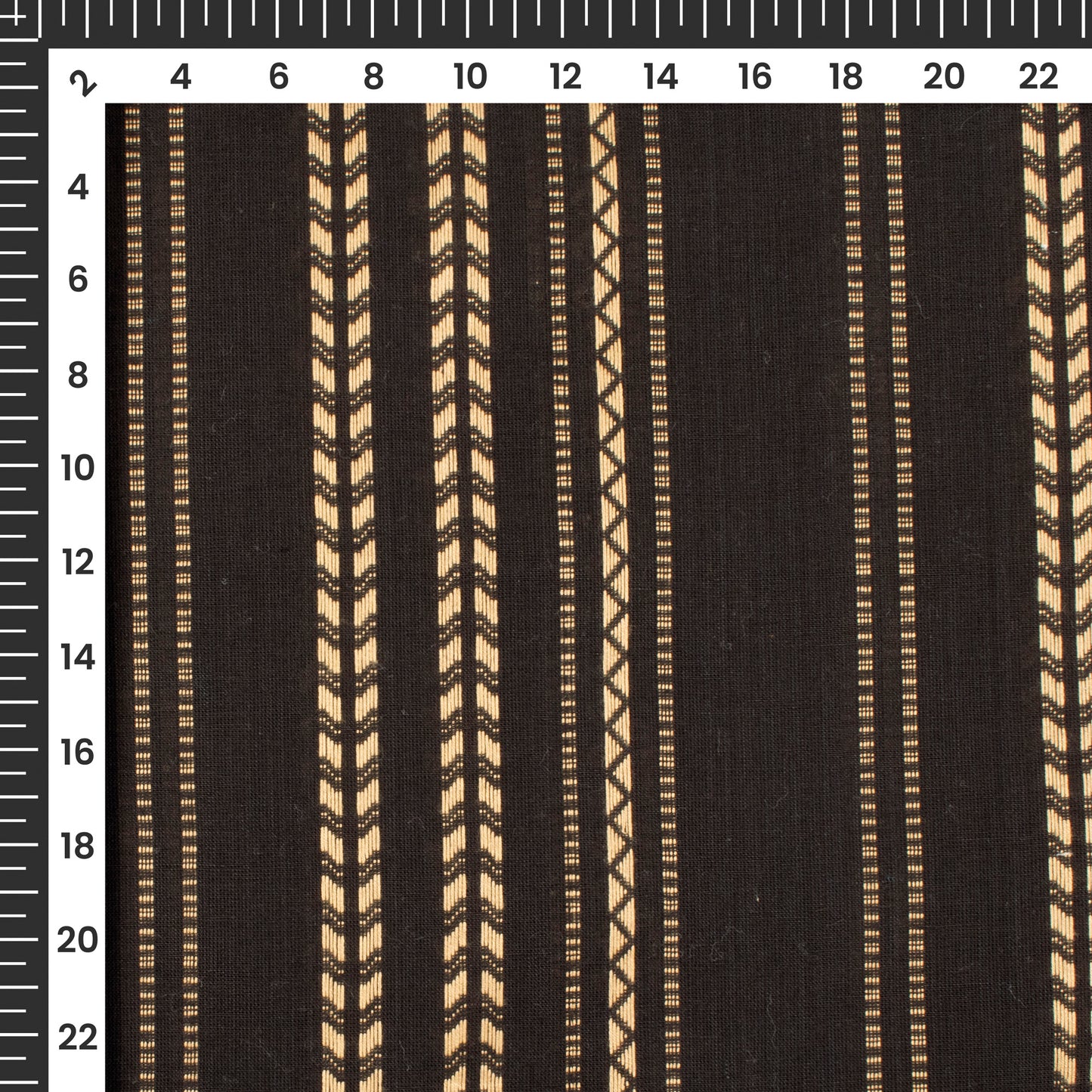 Black Stripes Pure Handloom Cotton Slub Fabric