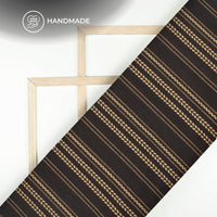 Black Stripes Pure Handloom Cotton Slub Fabric