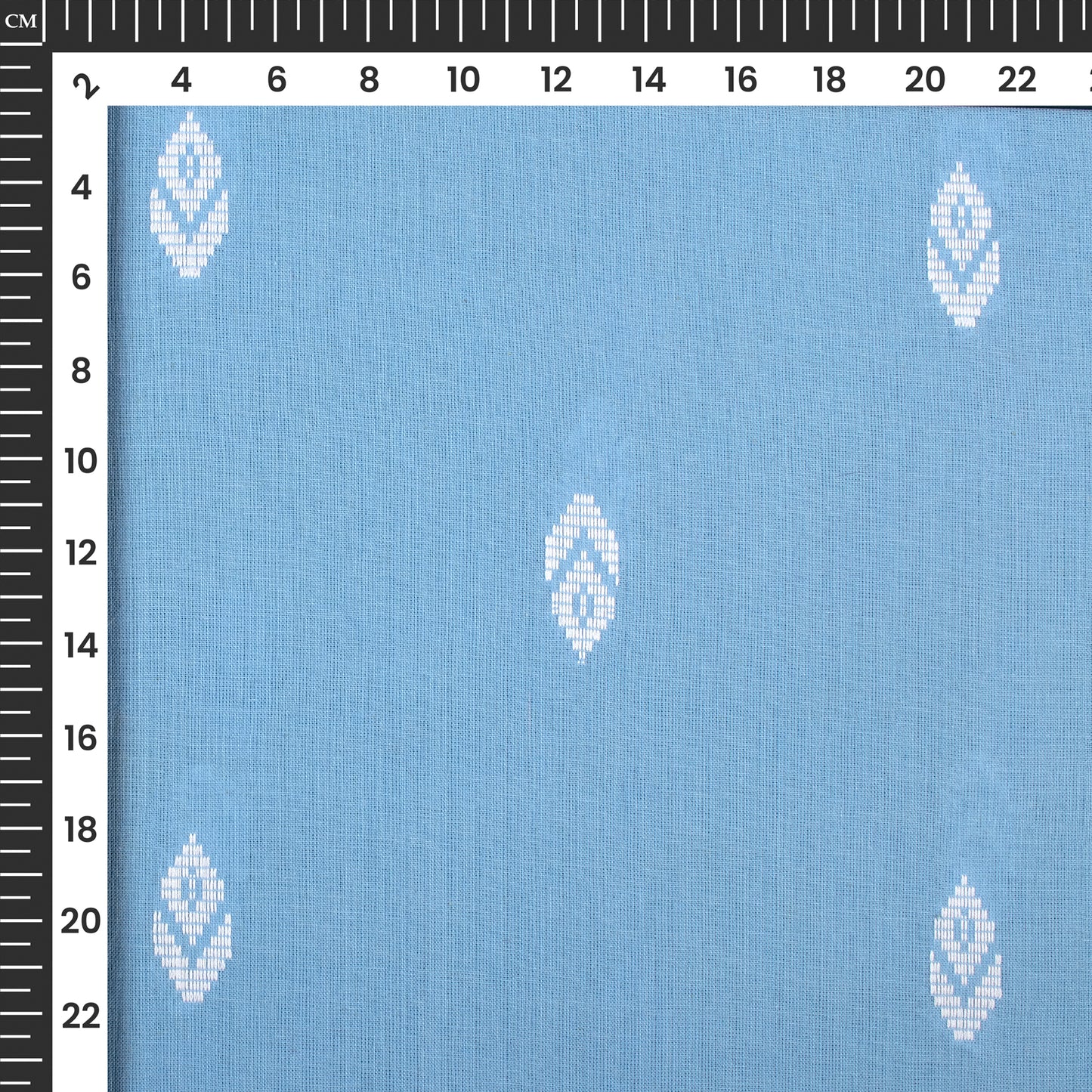 Maya Blue Thread Floral Dobby Handloom Cotton Fabric