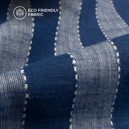 Exclusive Ribbed Dobby Stripes Pure Handloom Cotton Slub Fabric
