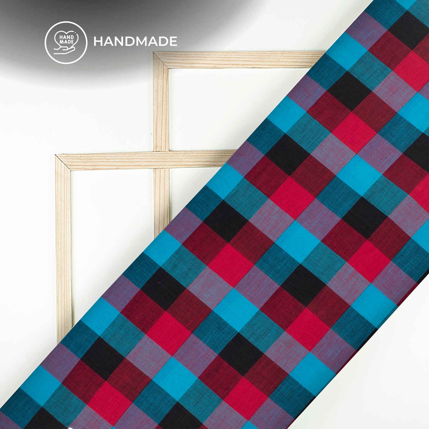 Multi-Color Checked Handloom Cotton Fabric