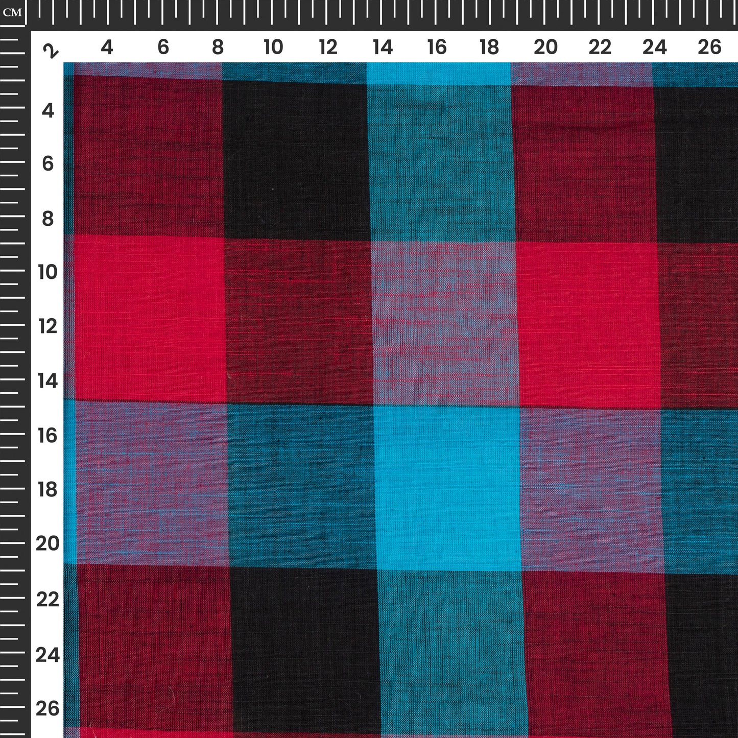 Multi-Color Checked Handloom Cotton Fabric