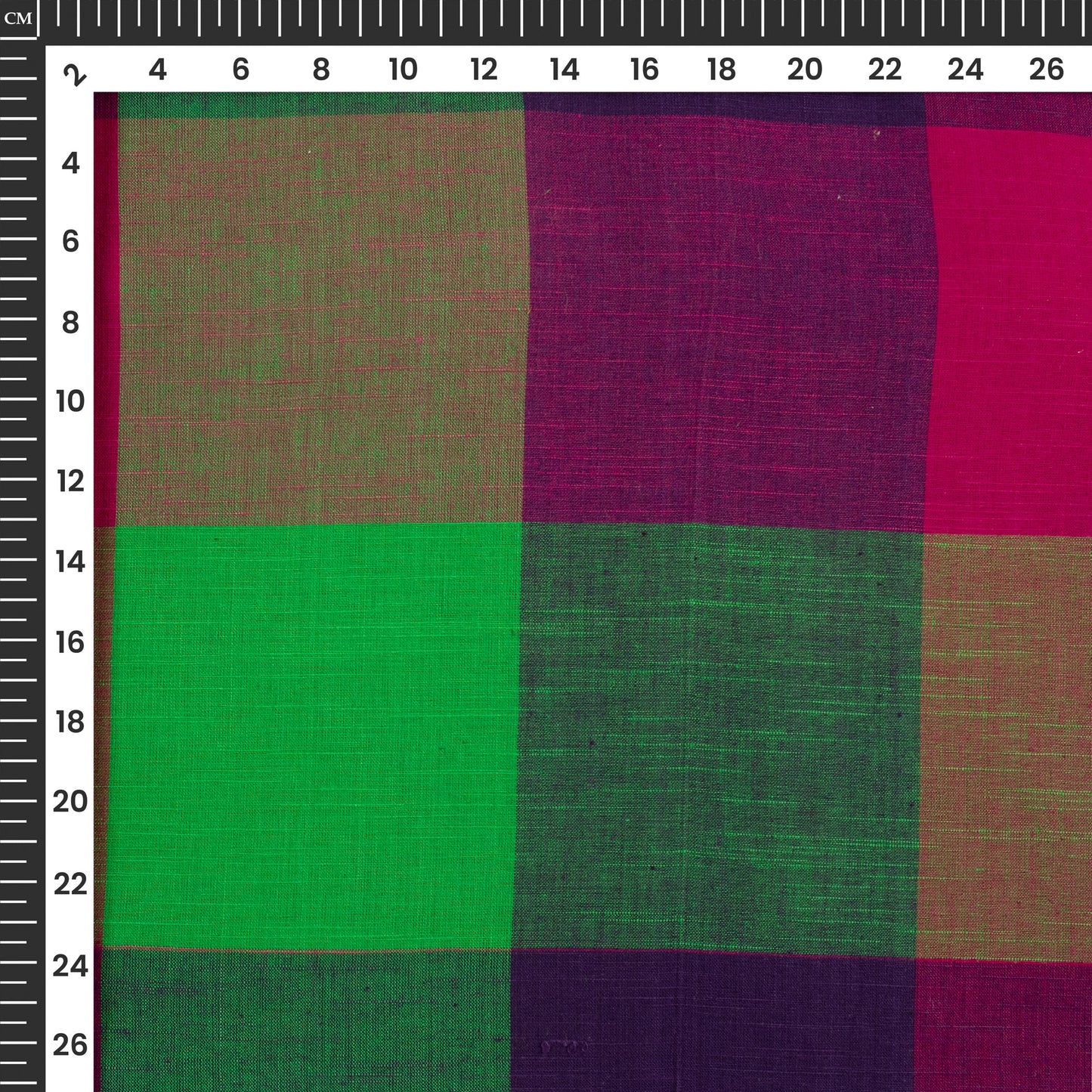 Multi-Color Checked Handloom Cotton Fabric