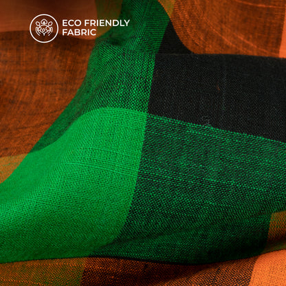 Multi-Color Checked Handloom Cotton Fabric