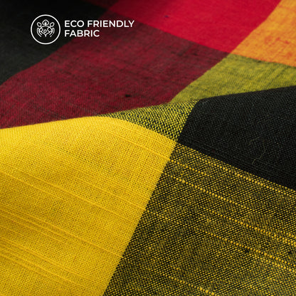 Multi-Color Checked Handloom Cotton Fabric
