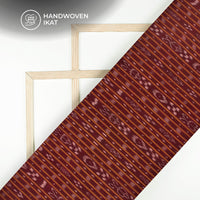 Maroon Stripes Pattern Pre-Washed Sambhalpuri Ikat Cotton Fabric