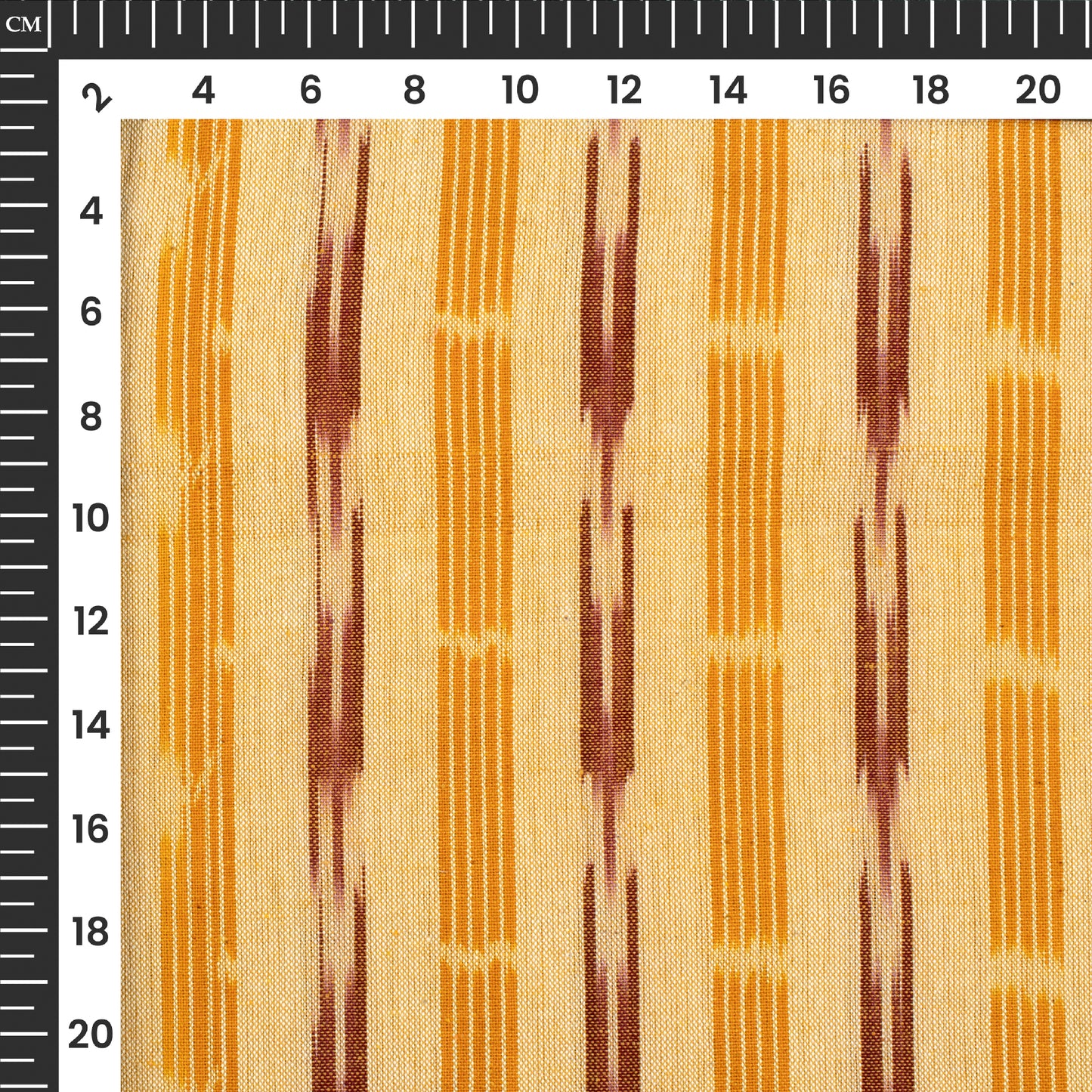 Yellow Stripes Pre-Washed Pochampally Ikat Cotton Fabric