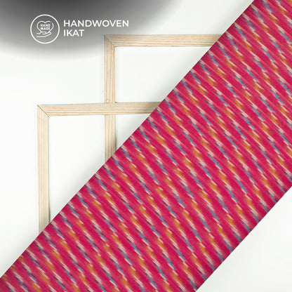 Pink Stripes Pre-Washed Pochampally Ikat Cotton Fabric