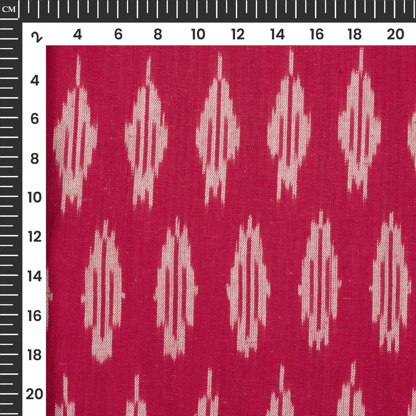 Pink Abstract Pre-Washed Pochampally Ikat Cotton Fabric